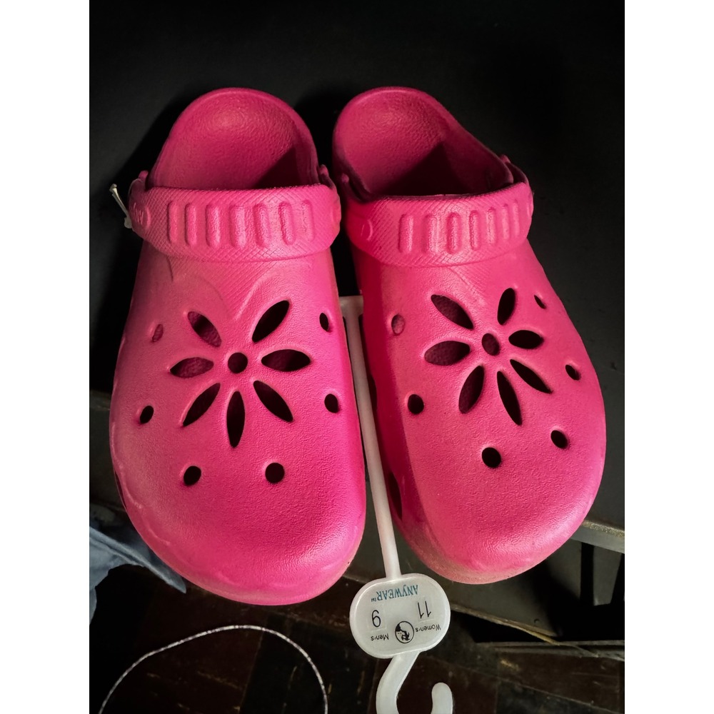 Anywear Zone Pink Flower Clogs Womens 11 Mens 9 Slip Resistant Nursing Shoe